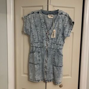 Savanna Jane Washed Denim Dress, size Large, NWT